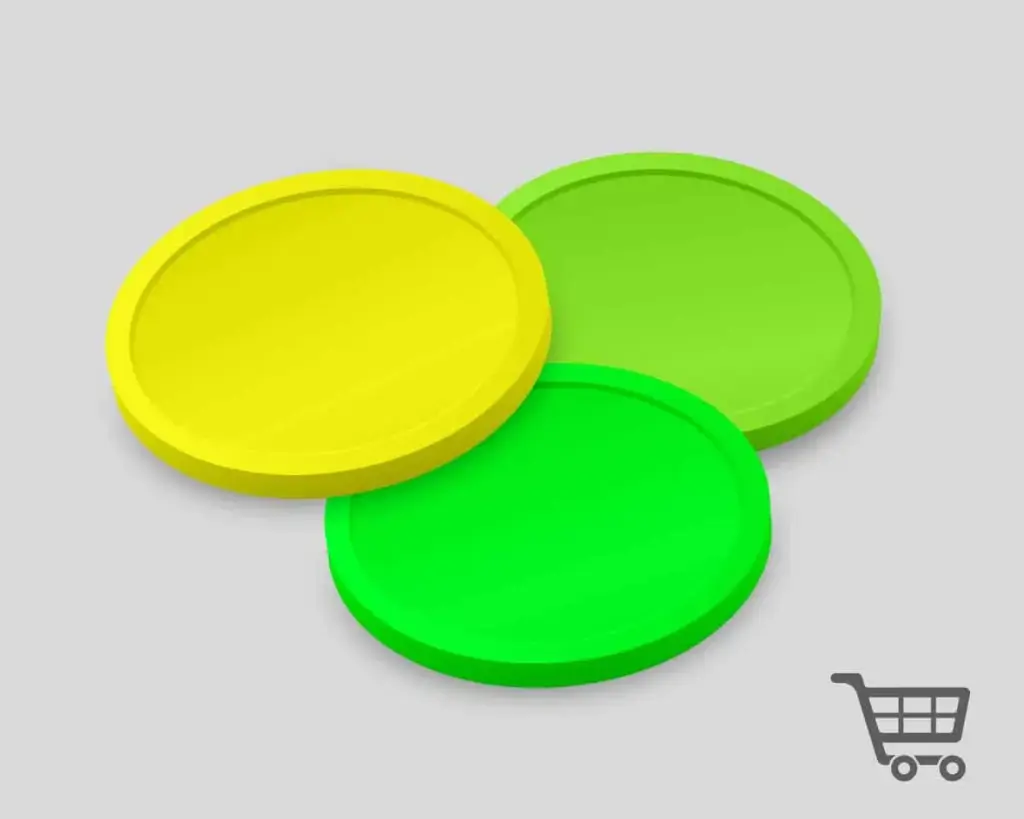 1-Euro-Einkaufswagenchips 23 mm | unbedruckt