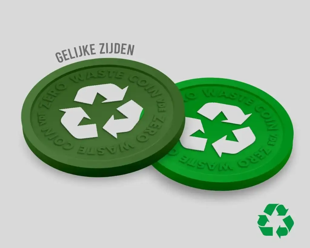 Eco-Recycling-Wertmarken 29 mm | Aussparung | beidseitig gleich
