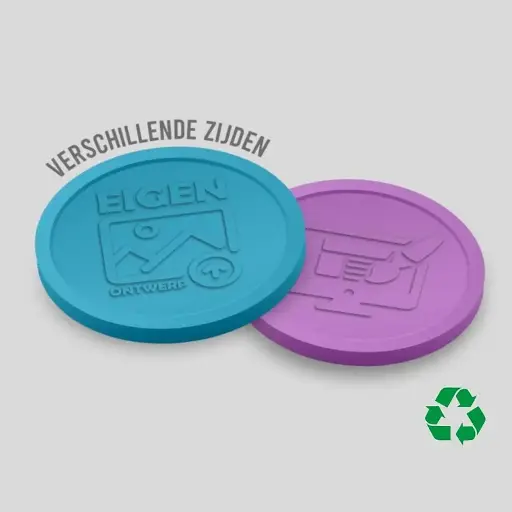 Eco-Relief-Wertmarken 29 mm | beidseitig unterschiedlich | Eigenes Design hochladen